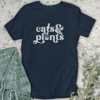 Stepping Green T-Shirt Cats and Plants T-Shirt