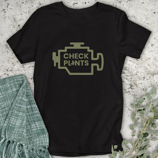 Stepping Green T-Shirt Check Plants T-Shirt