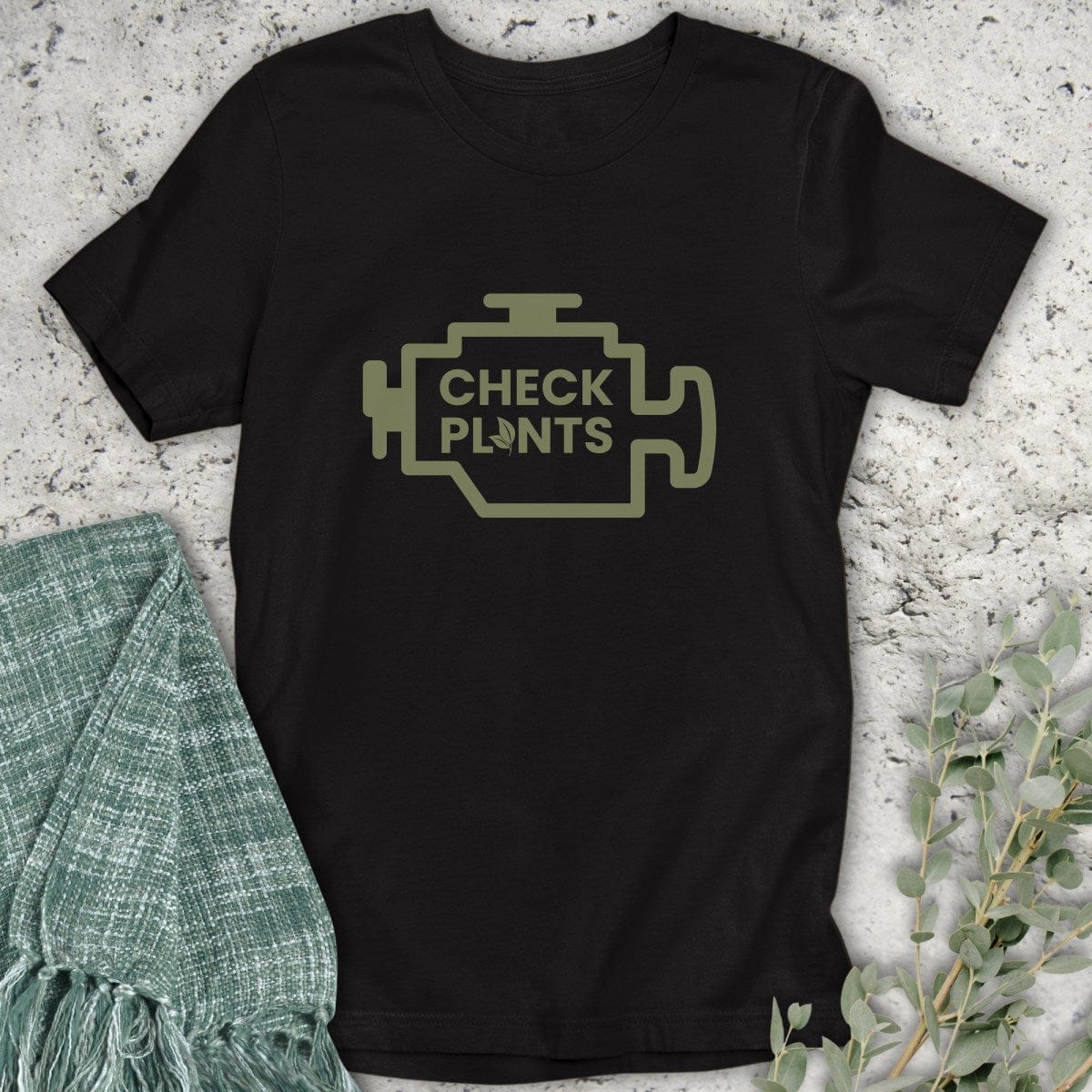 Stepping Green T-Shirt Check Plants T-Shirt