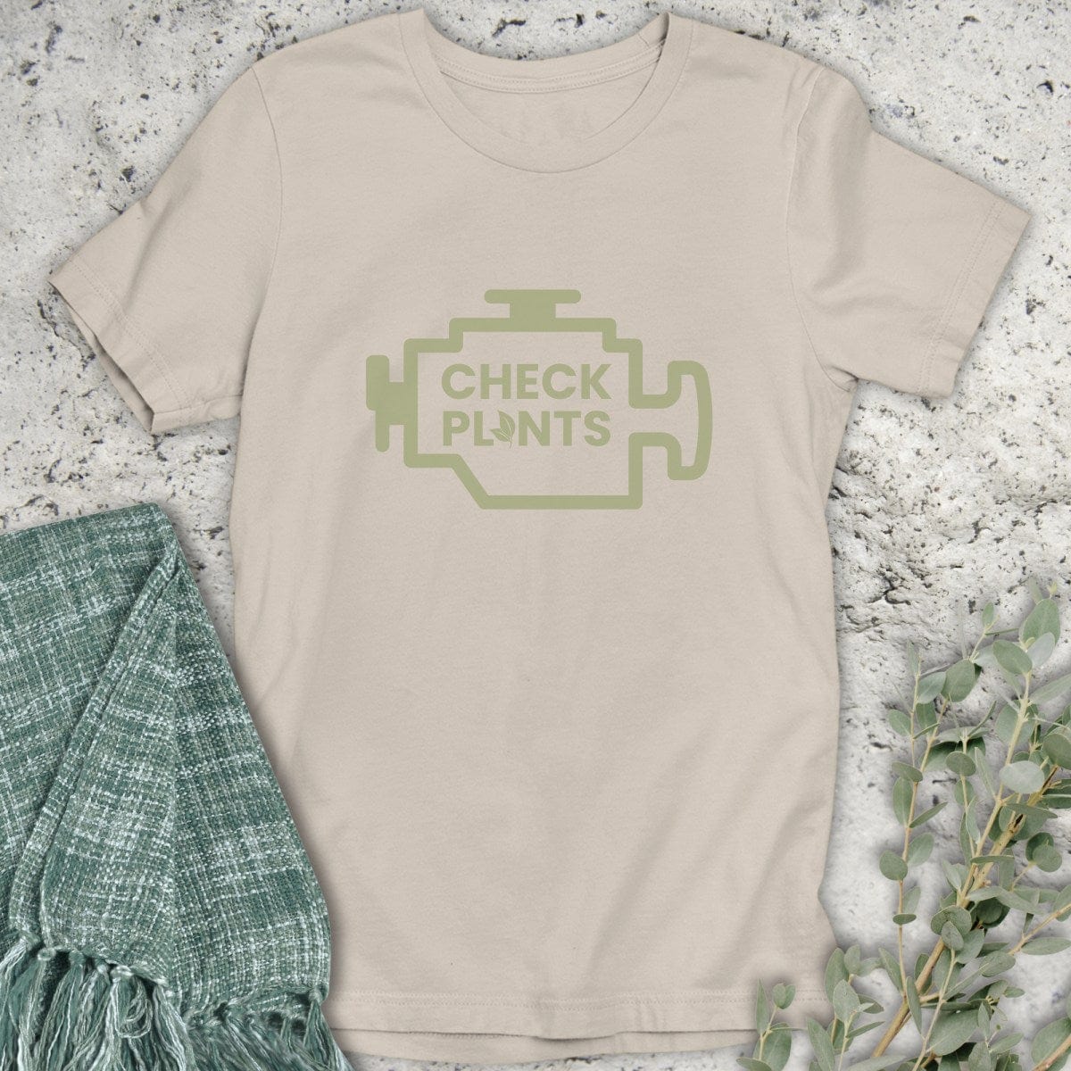 Stepping Green T-Shirt Check Plants T-Shirt