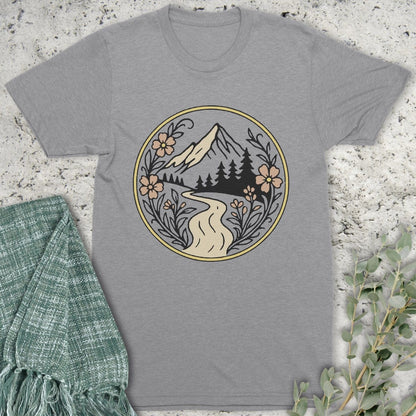 Stepping Green T-Shirt Circle Mountain T-Shirt