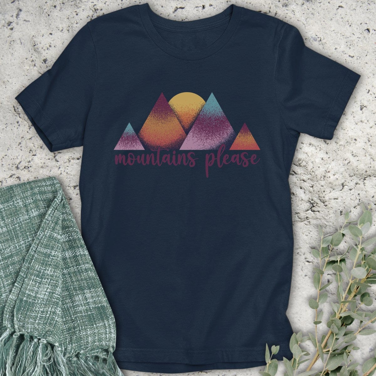 Stepping Green T-Shirt Colorful Mountains Please T-Shirt