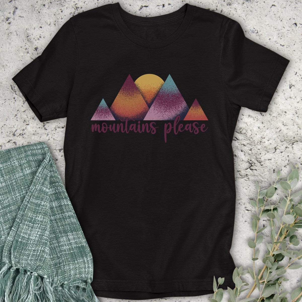 Stepping Green T-Shirt Colorful Mountains Please T-Shirt