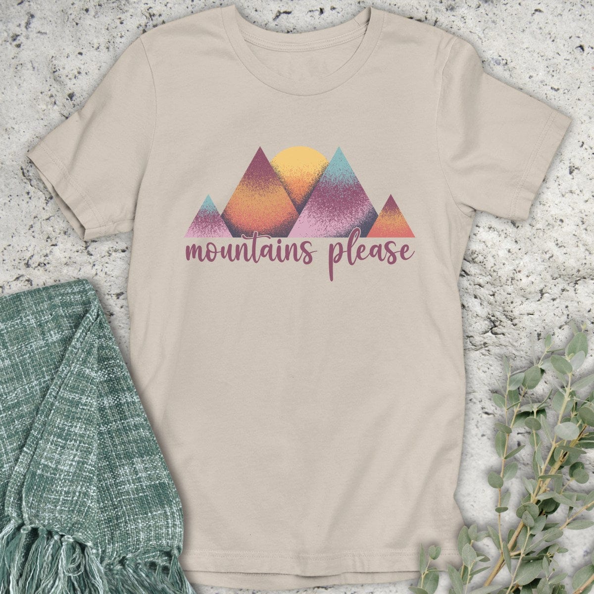 Stepping Green T-Shirt Colorful Mountains Please T-Shirt
