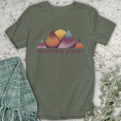 Stepping Green T-Shirt Colorful Mountains Please T-Shirt
