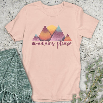 Stepping Green T-Shirt Colorful Mountains Please T-Shirt