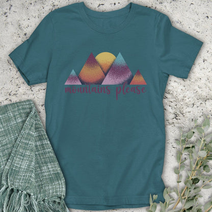 Stepping Green T-Shirt Colorful Mountains Please T-Shirt