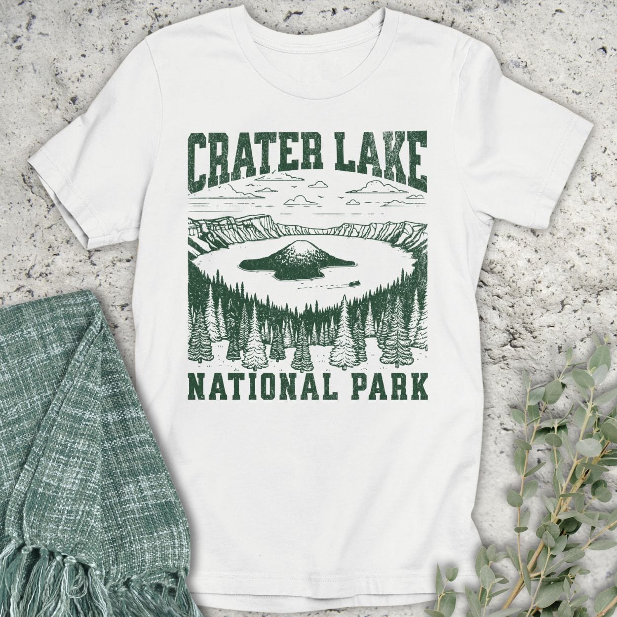 Stepping Green T-Shirt Crater Lake T-Shirt