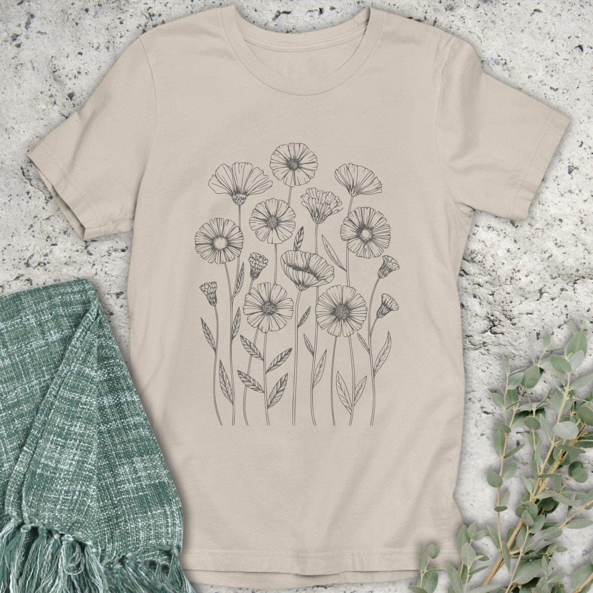 Stepping Green T-Shirt Delicate Wildflower Organic T-Shirt