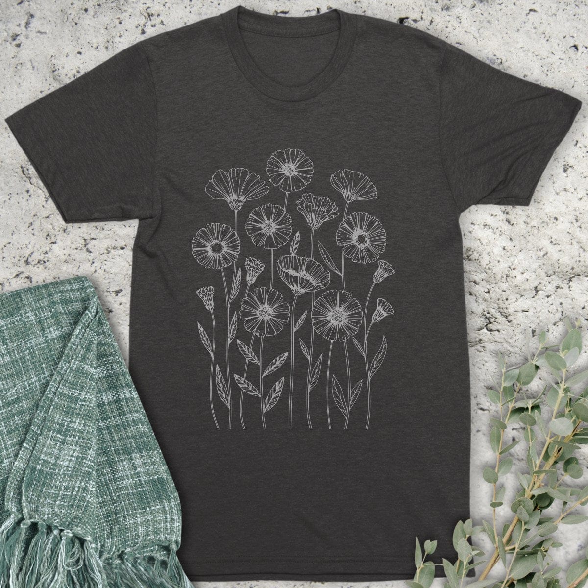 Stepping Green T-Shirt Delicate Wildflower Organic T-Shirt