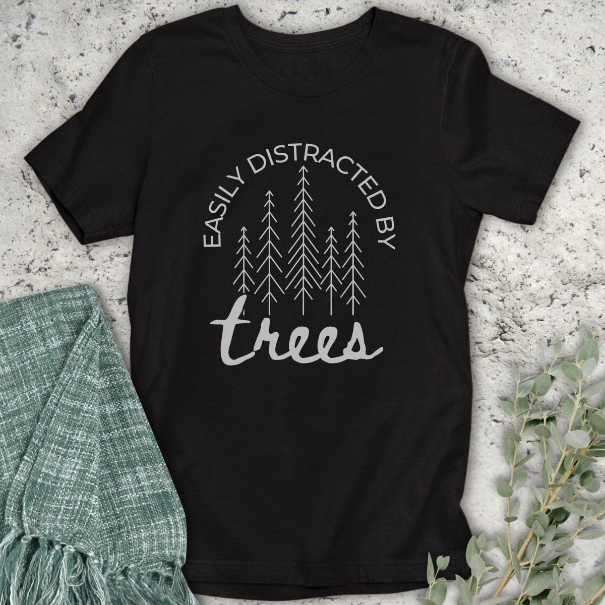 Stepping Green T-Shirt Distracted by Trees T-Shirt