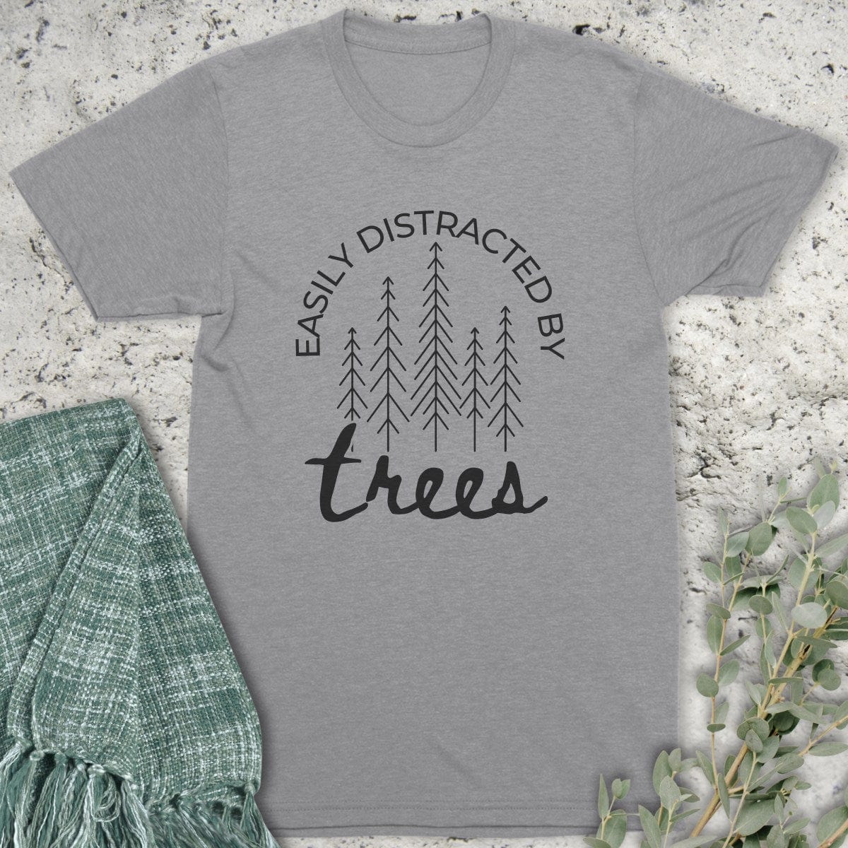 Stepping Green T-Shirt Distracted by Trees T-Shirt