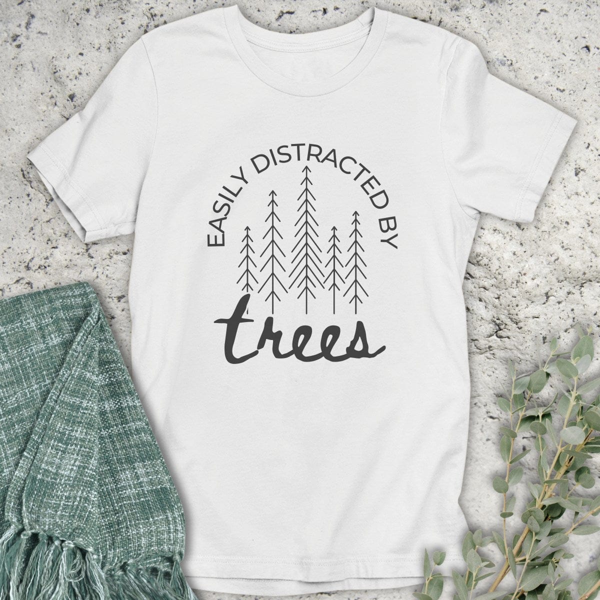 Stepping Green T-Shirt Distracted by Trees T-Shirt