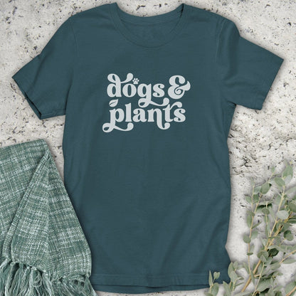 Stepping Green T-Shirt Dogs and Plants Organic T-Shirt