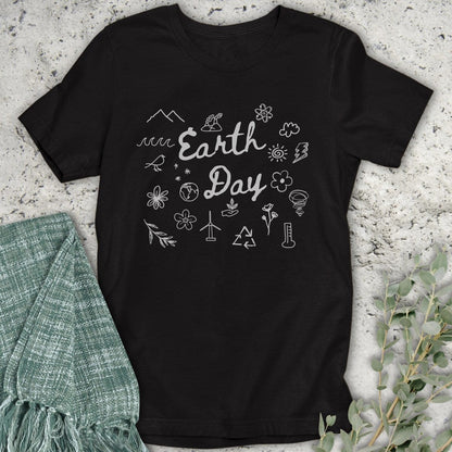 Stepping Green T-Shirt Doodle Earth Day T-Shirt