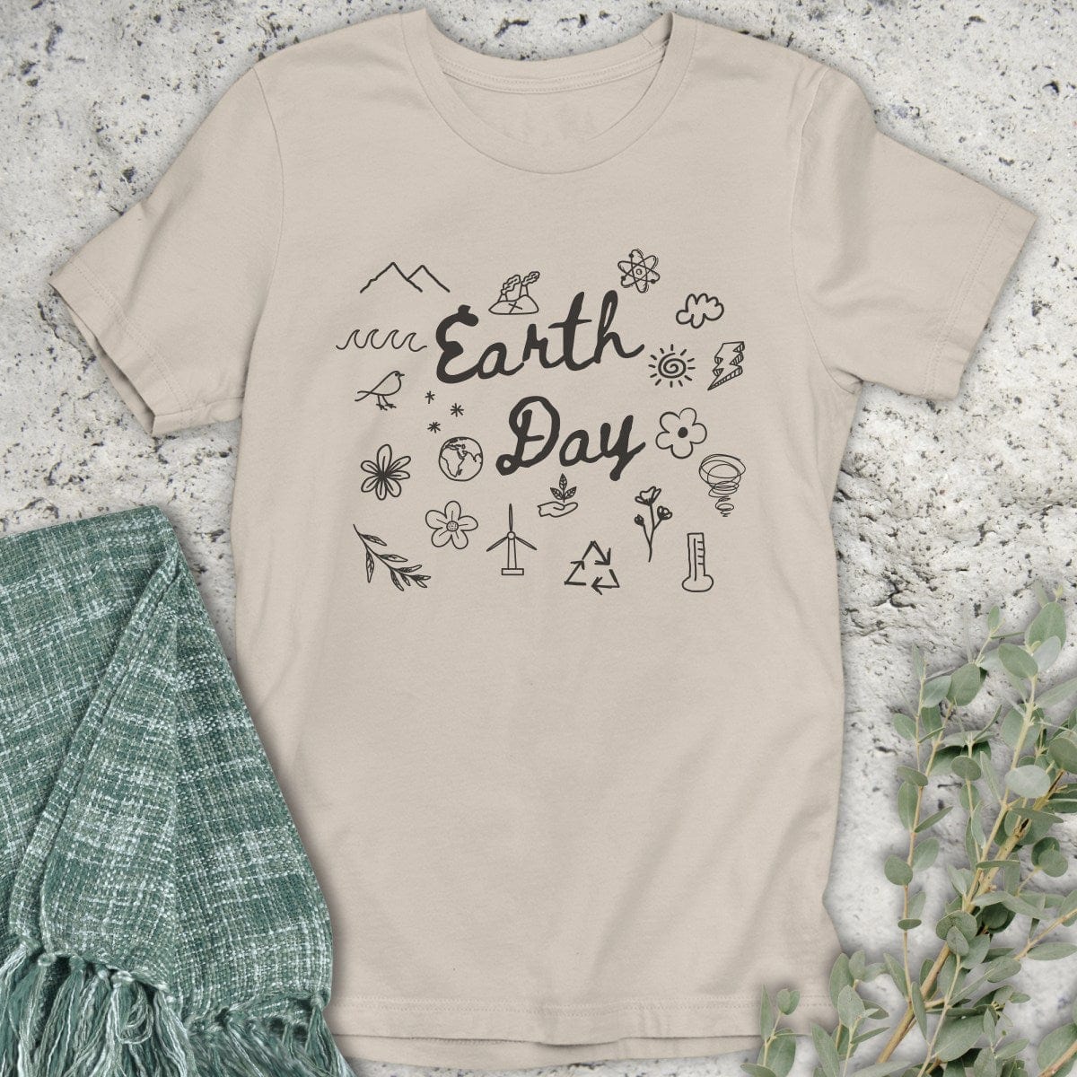 Stepping Green T-Shirt Doodle Earth Day T-Shirt