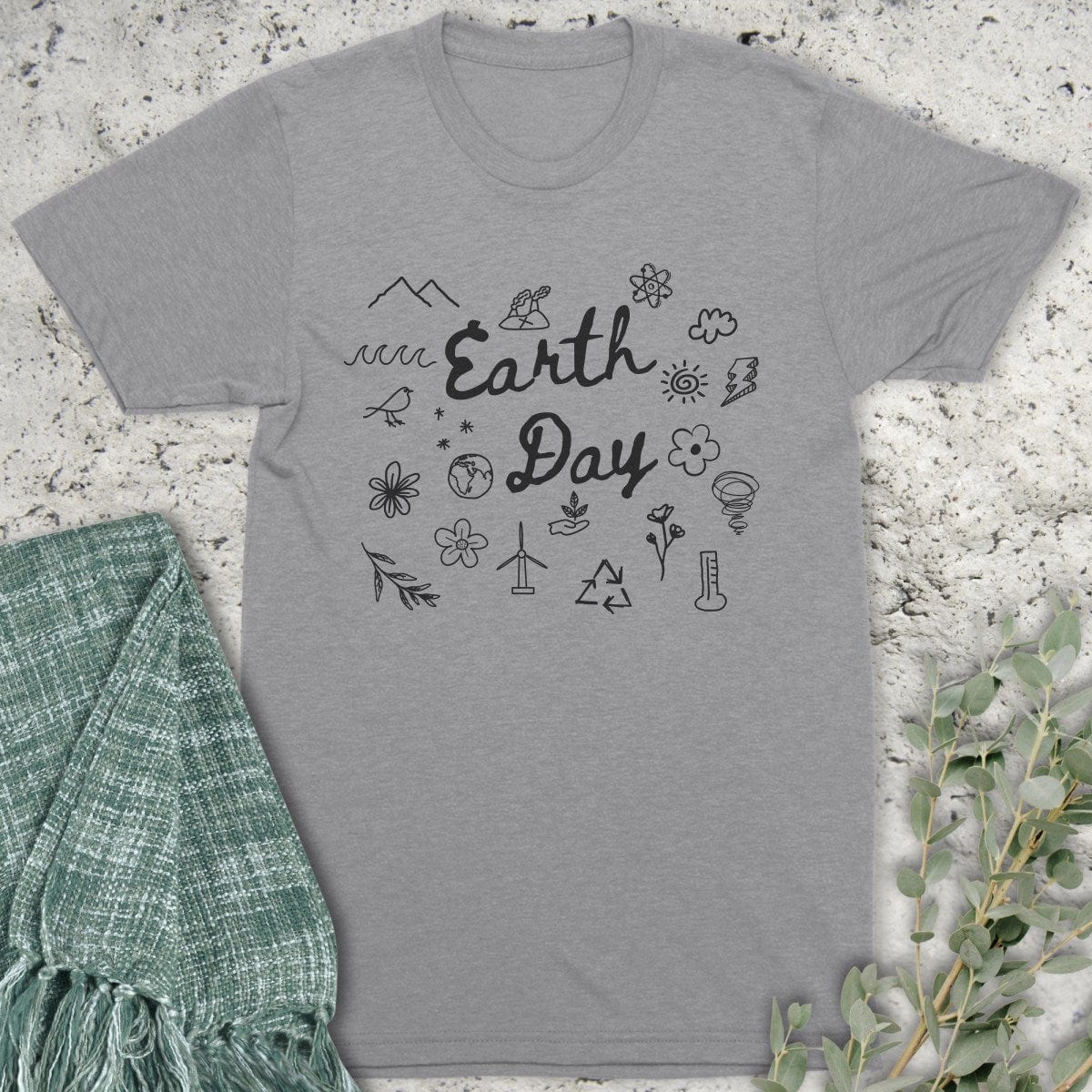 Stepping Green T-Shirt Doodle Earth Day T-Shirt