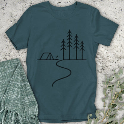 Stepping Green T-Shirt Drawn Tent Organic T-Shirt