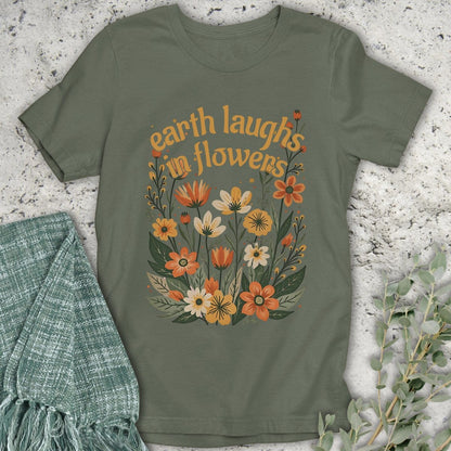 Stepping Green T-Shirt Earth Laughs Boho T-Shirt