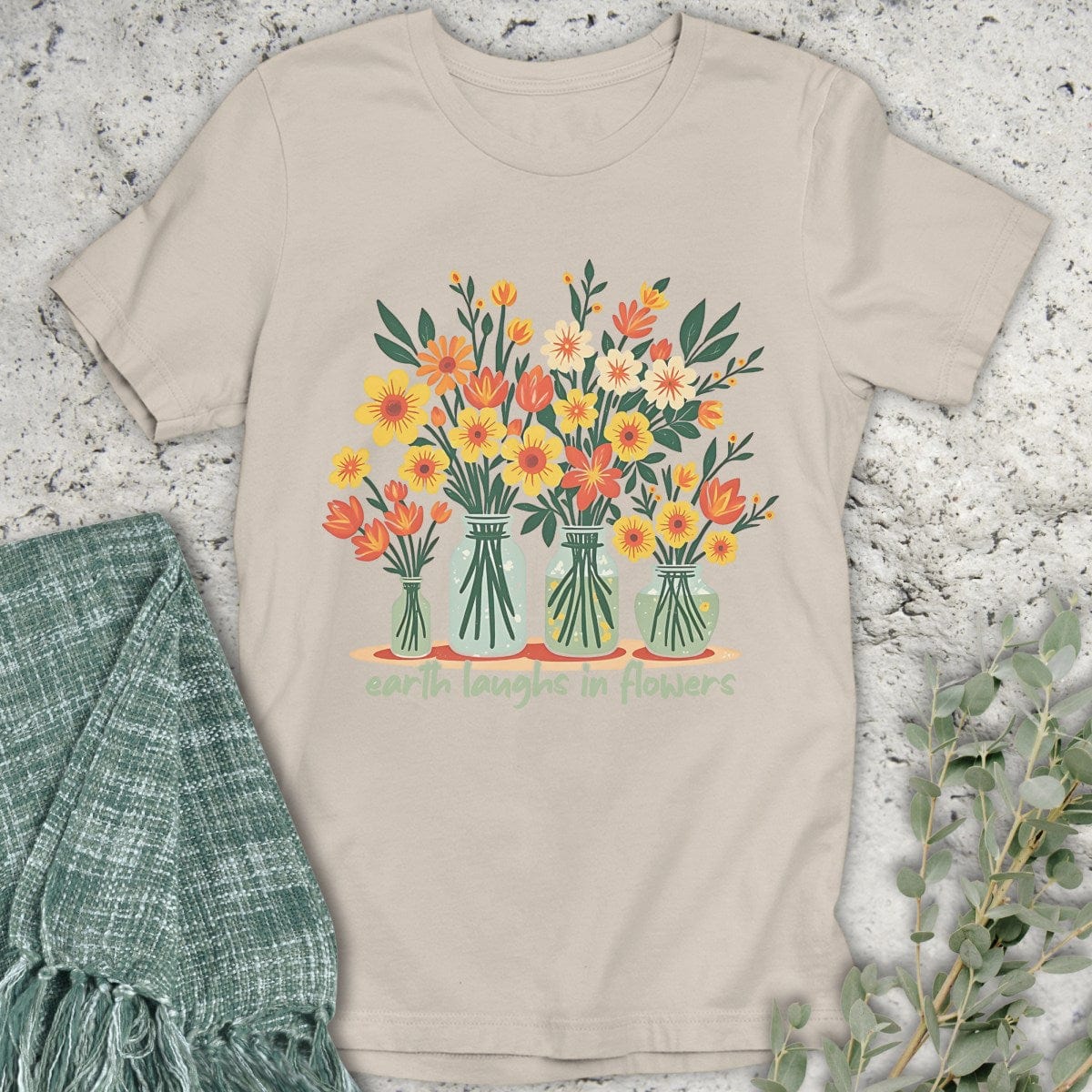Stepping Green T-Shirt Earth Laughs Vases T-Shirt