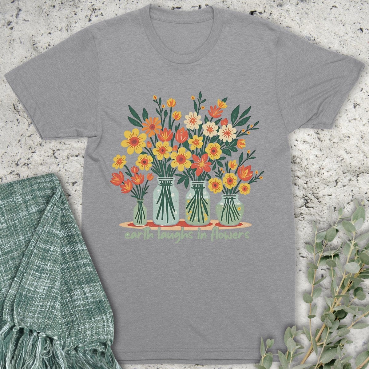 Stepping Green T-Shirt Earth Laughs Vases T-Shirt