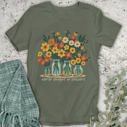 Stepping Green T-Shirt Earth Laughs Vases T-Shirt