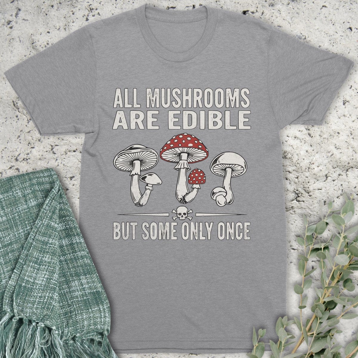 Stepping Green T-Shirt Edible Mushrooms Organic T-Shirt