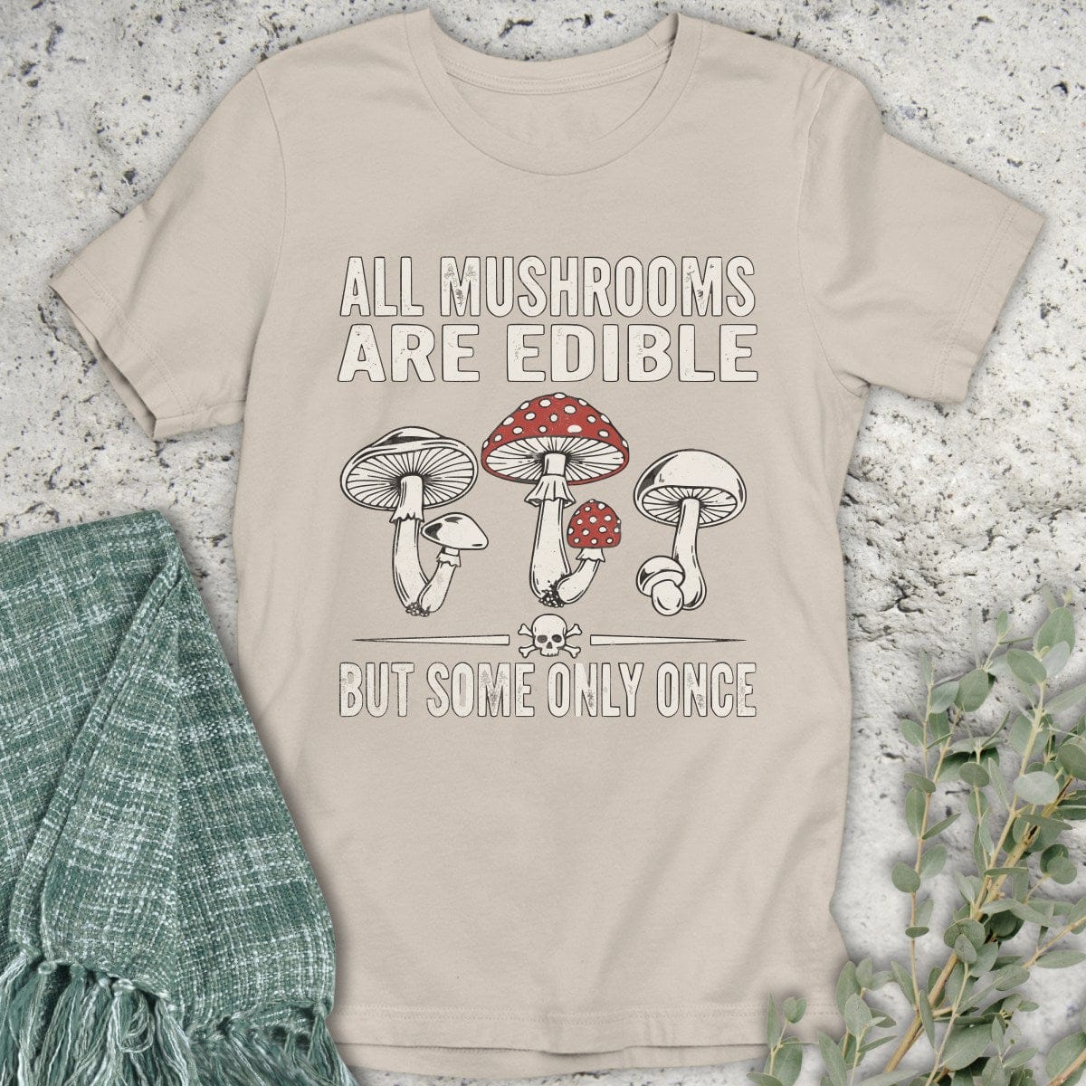 Stepping Green T-Shirt Edible Mushrooms Organic T-Shirt