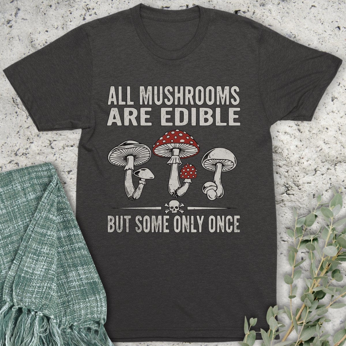 Stepping Green T-Shirt Edible Mushrooms Organic T-Shirt