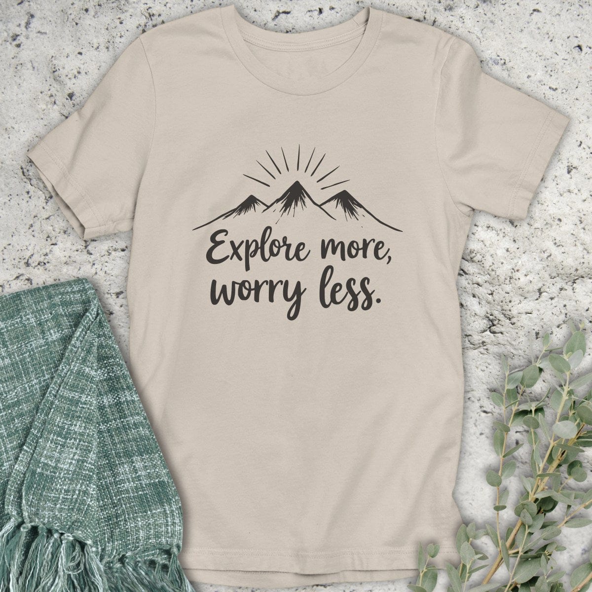 Stepping Green T-Shirt Explore More Worry Less T-Shirt