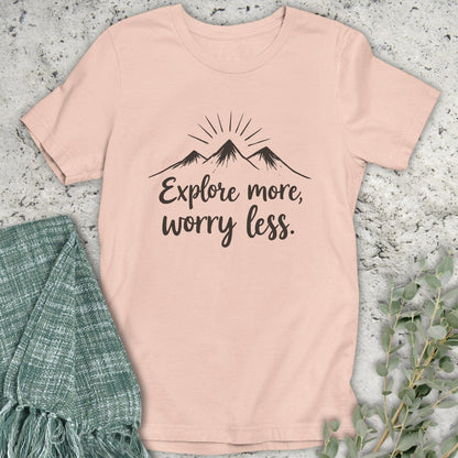 Stepping Green T-Shirt Explore More Worry Less T-Shirt