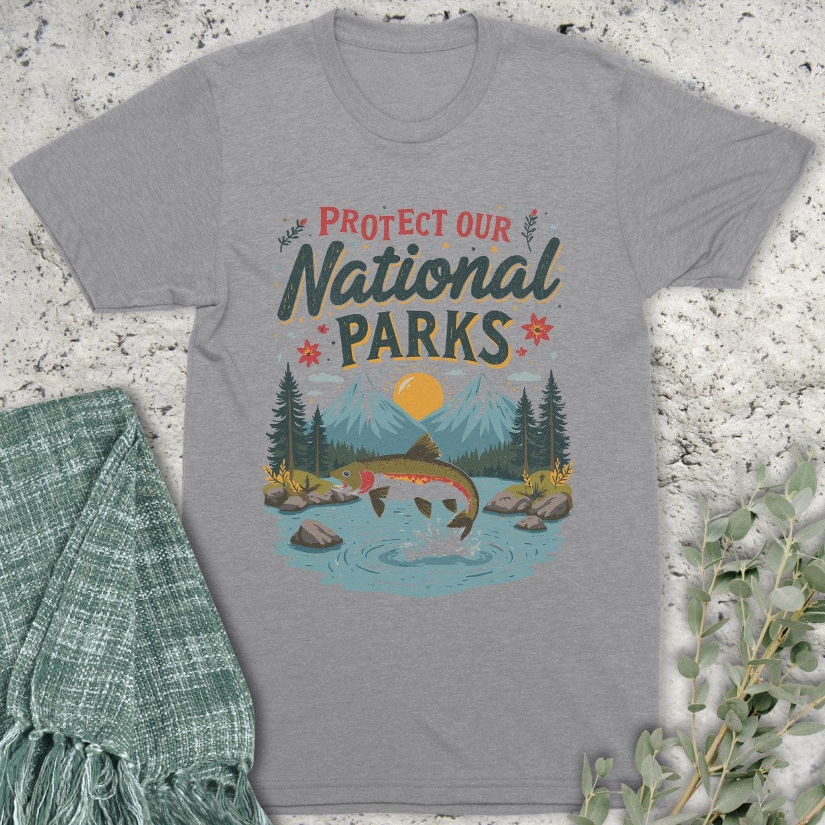 Stepping Green T-Shirt Fish Protect National Parks T-Shirt