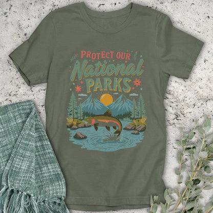 Stepping Green T-Shirt Fish Protect National Parks T-Shirt
