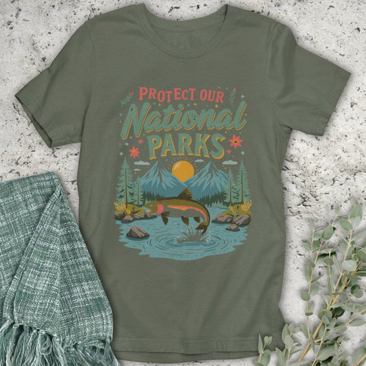 Stepping Green T-Shirt Fish Protect National Parks T-Shirt