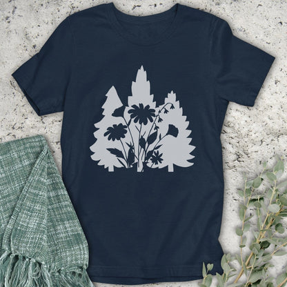 Stepping Green T-Shirt Flower Trees T-Shirt