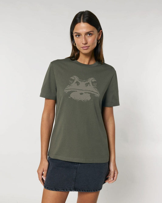 Stepping Green T-Shirt Frog Head T-Shirt