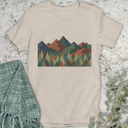 Stepping Green T-Shirt Geometric Mountain T-Shirt