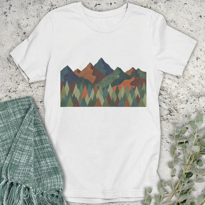 Stepping Green T-Shirt Geometric Mountain T-Shirt