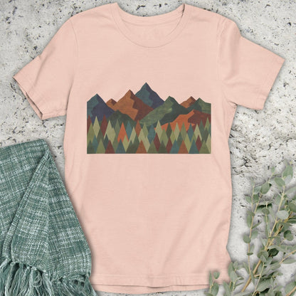 Stepping Green T-Shirt Geometric Mountain T-Shirt