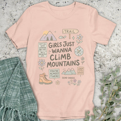 Stepping Green T-Shirt Girls Climb Doodle T-Shirt