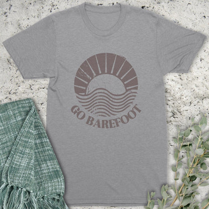 Stepping Green T-Shirt Go Barefoot T-Shirt