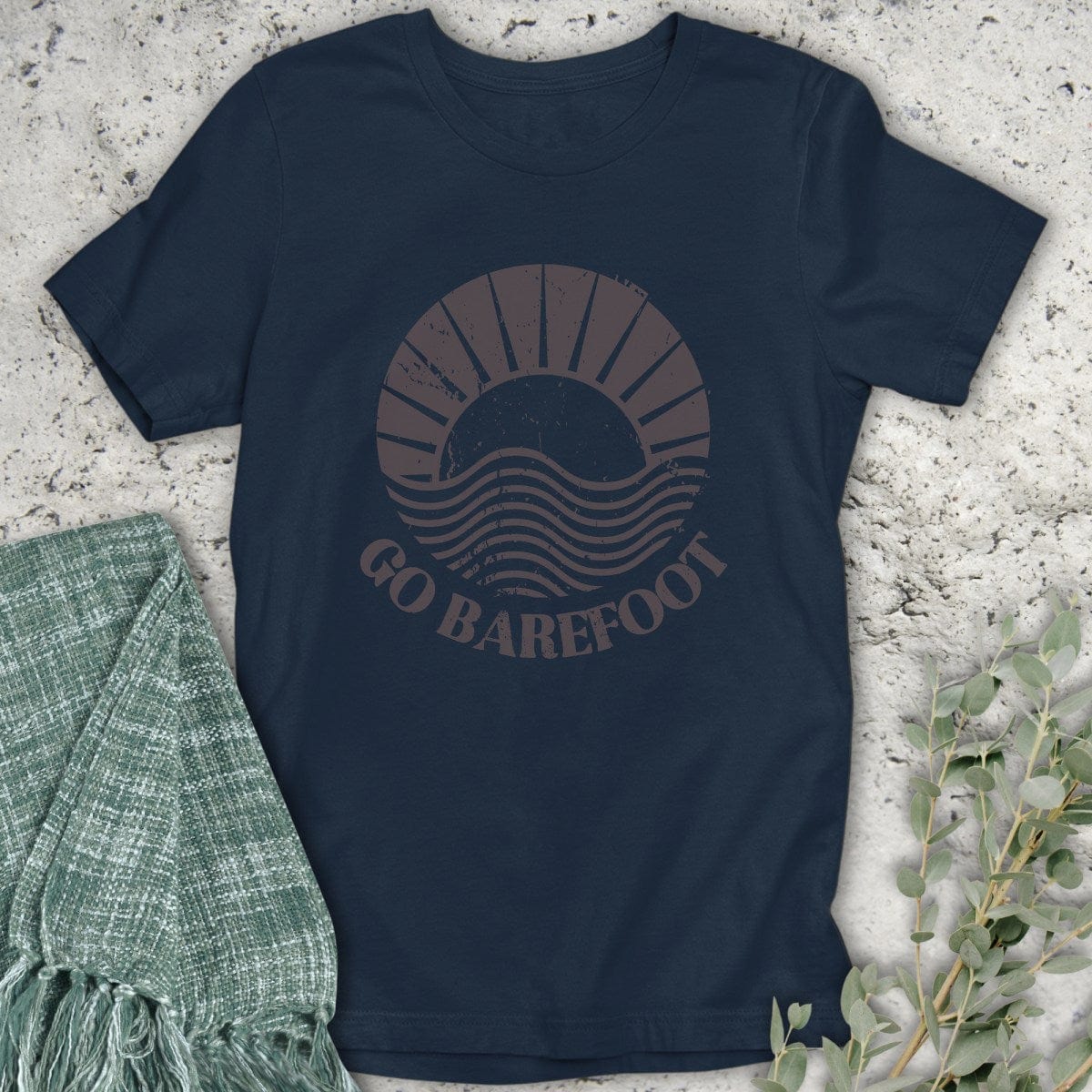 Stepping Green T-Shirt Go Barefoot T-Shirt