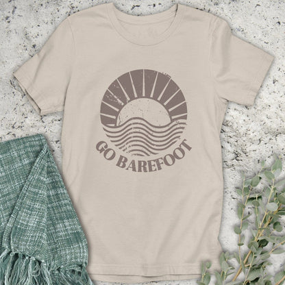 Stepping Green T-Shirt Go Barefoot T-Shirt