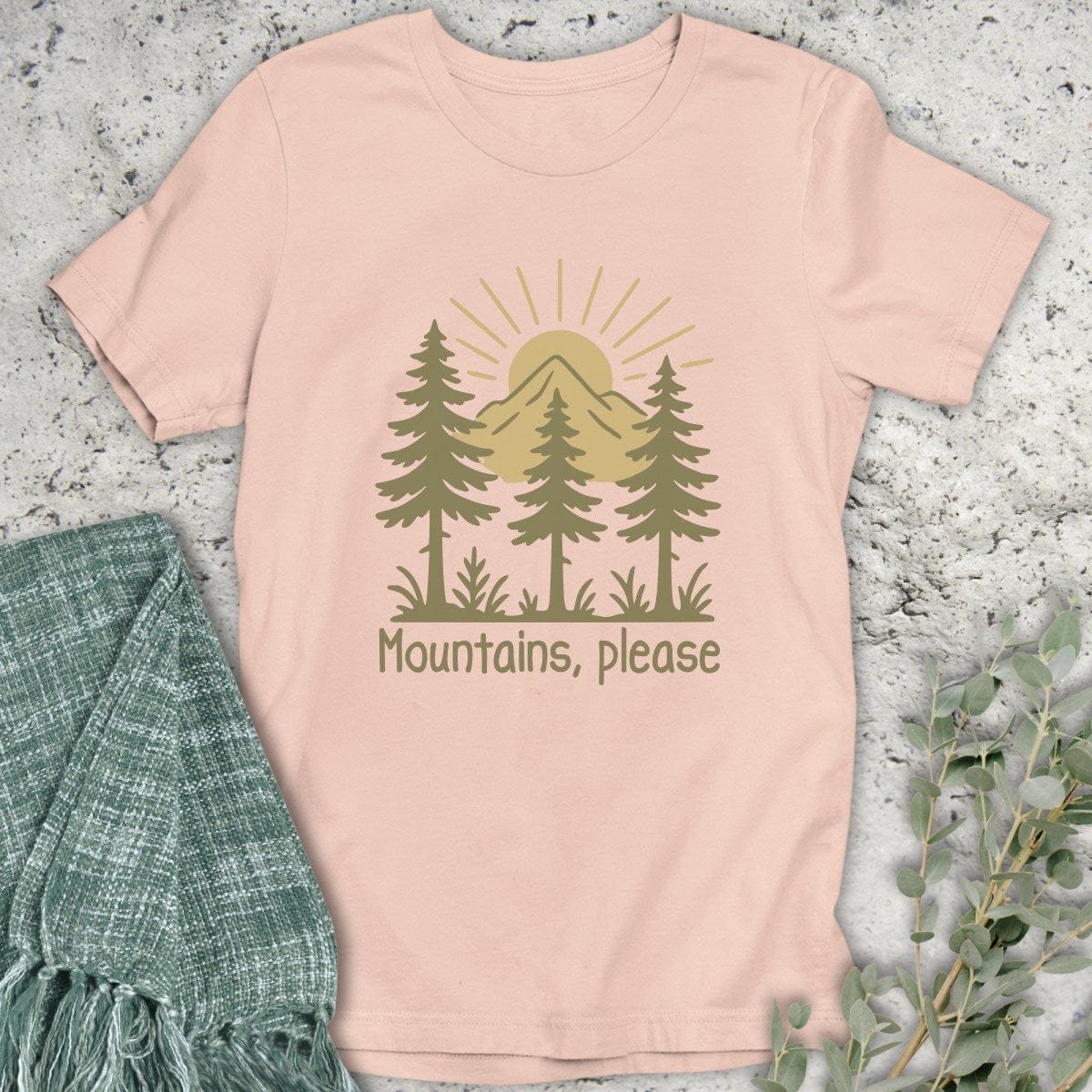 Stepping Green T-Shirt Green Mountains Please T-Shirt