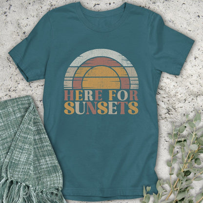 Stepping Green T-Shirt Here For Sunsets T-Shirt
