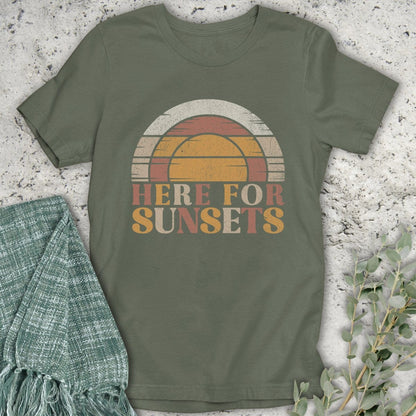 Stepping Green T-Shirt Here For Sunsets T-Shirt