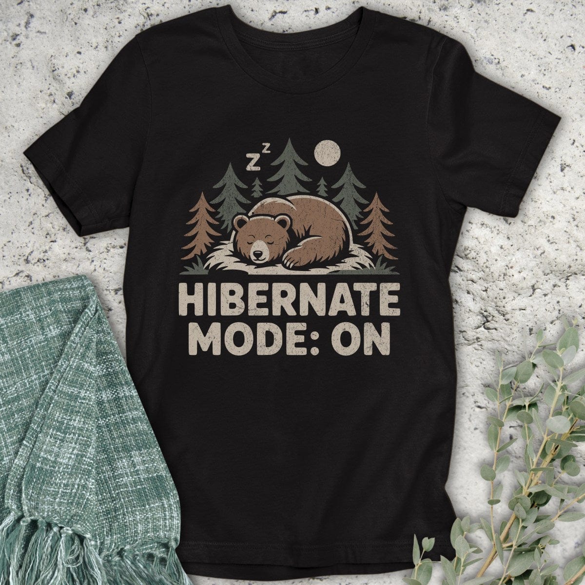 Stepping Green T-Shirt Hibernate Bear T-Shirt