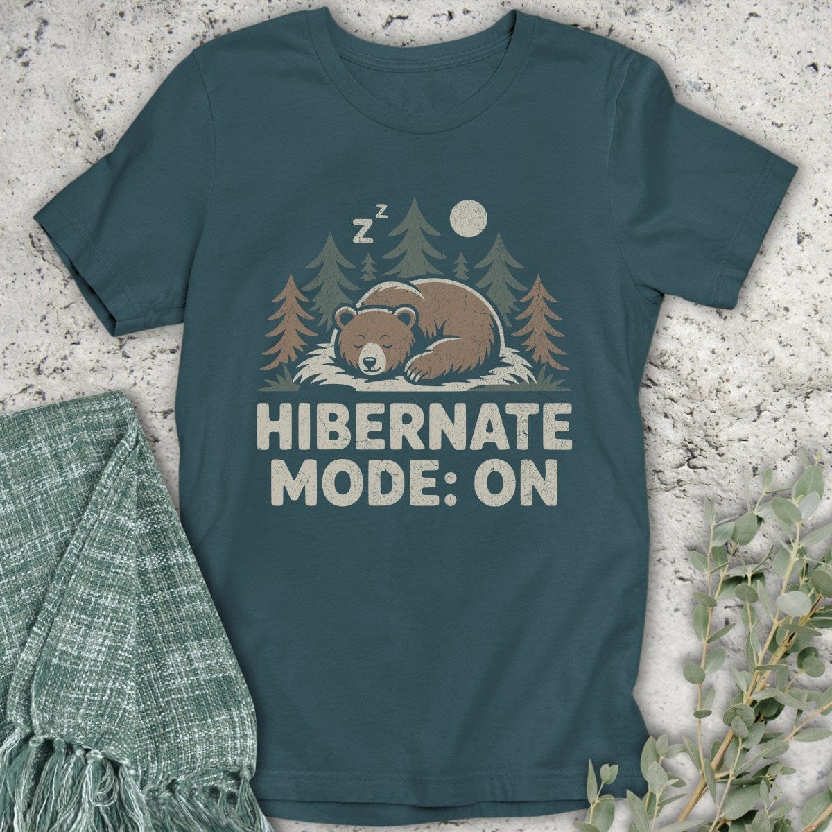 Stepping Green T-Shirt Hibernate Bear T-Shirt