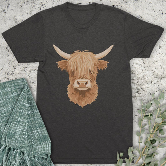 Stepping Green T-Shirt Highland Cow Organic T-Shirt