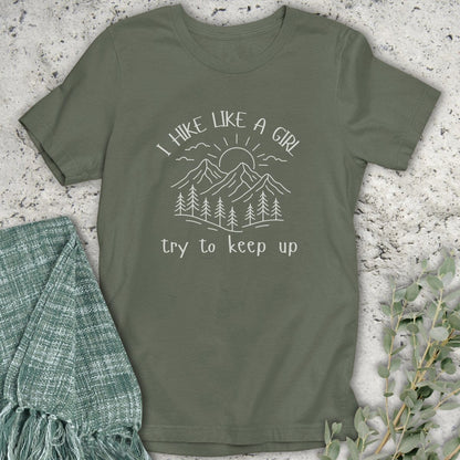 Stepping Green T-Shirt Hike Like A Girl T-Shirt